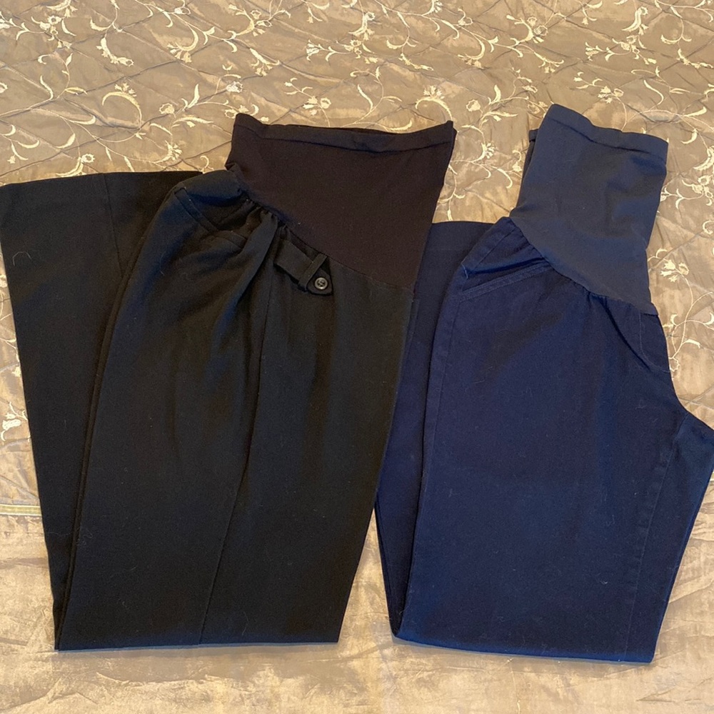 Bundle! - MOTHERHOOD MATERNITY Pants, bundle of 2, Size M, Blue and Black